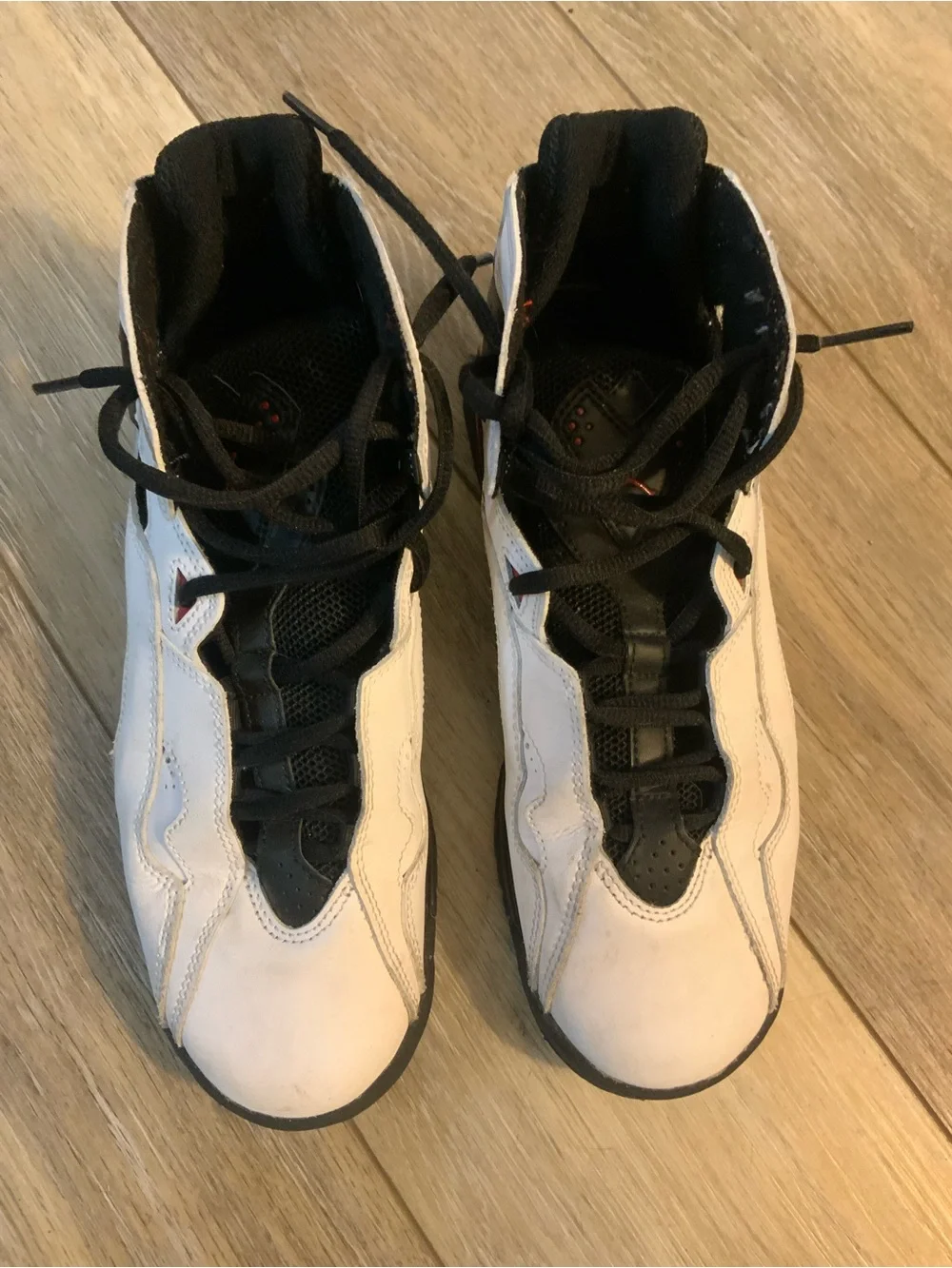 Jordan Kids White/Black/Red High-Top Sneakers